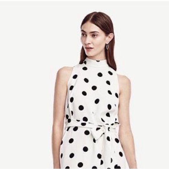 Ann Taylor Belted Dot Dress - Picture 2 of 12
